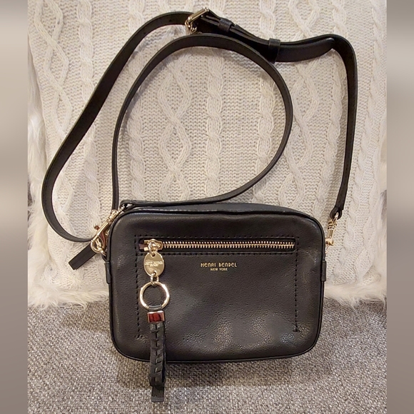 henri bendel Handbags - Henri Bendel Black Crosby Mini Zip Small  Crossbody Bag Purse EUC Rare